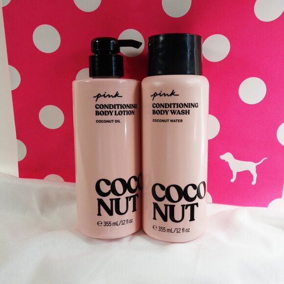 NEW Victoria PINK Coconut Body Wash, Scrub and Lotion Set - Picture 3 of 11